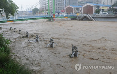 불어난 천안 도심 하천