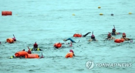 바다수영 1인 1 부표 착용