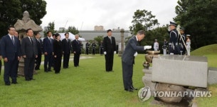 문 대통령, 백범 김구 묘역 참배