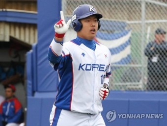 대표팀 간판타자 강백호, 쿠바전 3안타 3타점 폭발