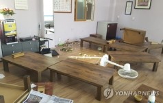 대낮 도심 식당에 멧돼지 난입