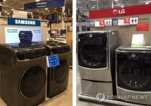 미국 가전 판매장의 LG, 삼성 세탁기