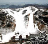 하늘에서 본 양산 에덴밸리 스키장