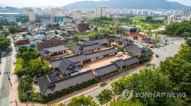 하늘에서 본 김해한옥체험관 전경