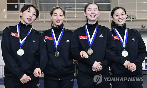 한국 여자 사브르 대표팀, 아시아 선수권대회 단체전서 은메달 획득