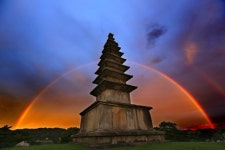 무지개 낀 중앙탑 보셨나요…충주 절경에 탄성이 절로