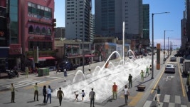 해운대광장 음악분수 준공…물과 빛 음악 향연