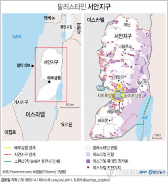[그래픽] 팔레스타인 서안지구 개요