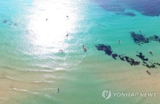 하늘에서 본 제주 애월 한담 해변