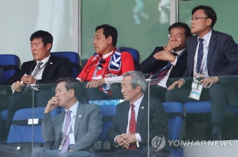 [월드컵] 스웨덴전 찾은 정몽준-차범근