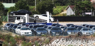 평택으로 이동 중인 BMW 리콜 차량