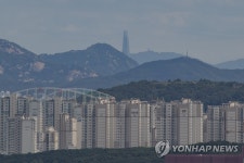 파주에서 보이는 롯데월드 타워