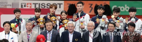 한자리에 모인 한국 태권도 메달리스트