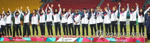 여자축구팀 3회 연속 AG 동메달 획득