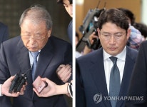 법정에서 나오는 효성 부자