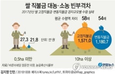 [그래픽] 쌀 직불금 대농·소농 빈부격차