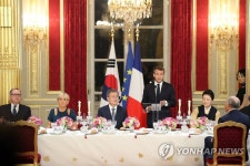 국빈 만찬 환영사 하는 마크롱 프랑스 대통령