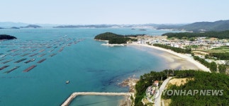 송림 가득한 해변과 전복양식장