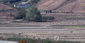 북한 마을, 트럭과 소 달구지