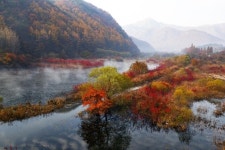 가을의 끝자락…진안군 주천면 용담호 생태공원 절경