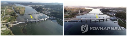 한강 이포보 개방 전후 직상류