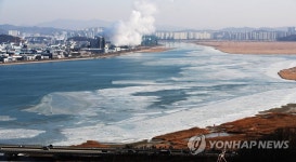 한파에 얼어가는 시화호