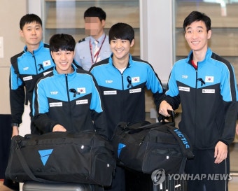 한국탁구 대표팀 귀국