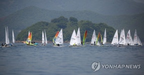 진해 군항에 뜬 요트