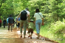맨발로 황톳길 걸으며 힐링
