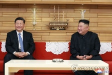 환담하는 북중 정상