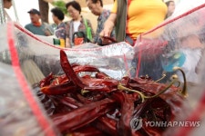 고추 구입하는 시민들