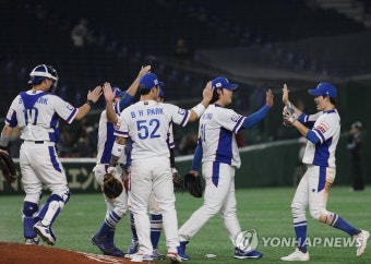 승리한 한국대표팀