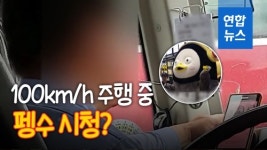 [영상] 고속버스 기사 쌩쌩 운전하며…펭수 보고, 드라마 보고
