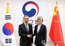 악수하는 한중 외교장관