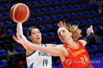한국 여자농구, 올림픽 최종예선 1차전서 스페인에 완패