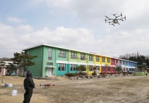 충주시, 드론 5대 띄워 산척초 등 5개교 코로나19 방역