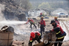 안동산불 진화 작업