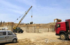 평안북도 곽산간석지 건설 현장