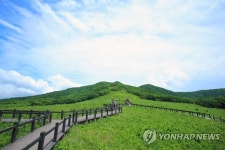 파란 하늘과 초록의 곰배령