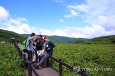 파란 하늘과 초록의 곰배령