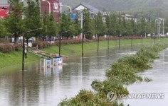 또 잠긴 여천천 산책로