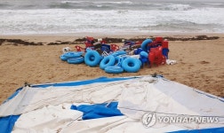 한산한 동해안 해수욕장