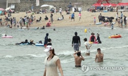 해운대 해변 마스크 착용