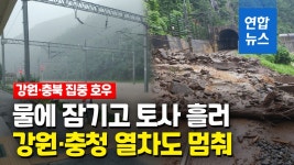 [영상] 열차도 집중호우에 멈춰…충북선·태백선 전 구간 운행중단