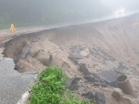충주 산척면 다릿재 옛 38번 국도 통제…수해 복구 중