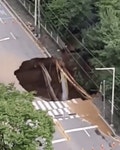 구리 싱크홀 도로 통행 부분 재개…되메우기 작업 중
