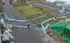 가로막힌 마을 진입로