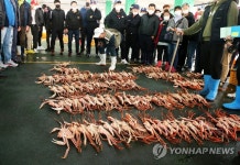 대게 살피는 중도매인