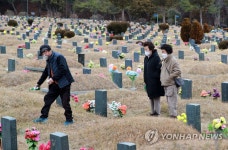 마스크 쓰고 조상 묘 찾은 시민들