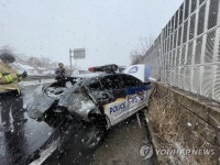 닭장 쏟아지고, 순찰차 불타고…광주·전남 눈길 사고 잇따라(종합)